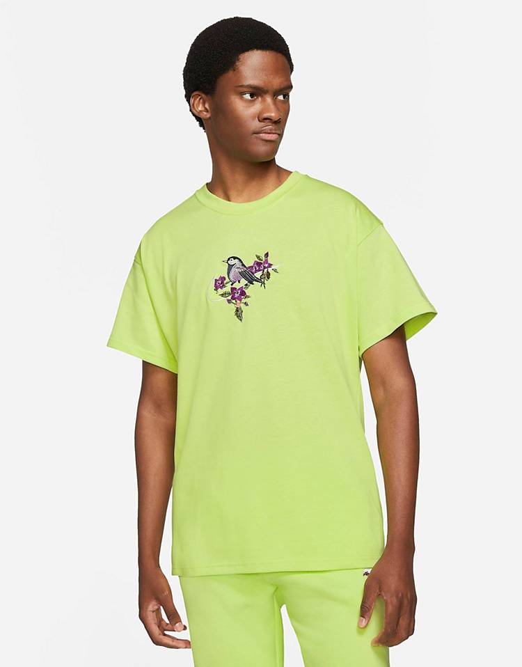 Nike Logo Twist Pack embroidered logo oversized T-shirt in pale yellow